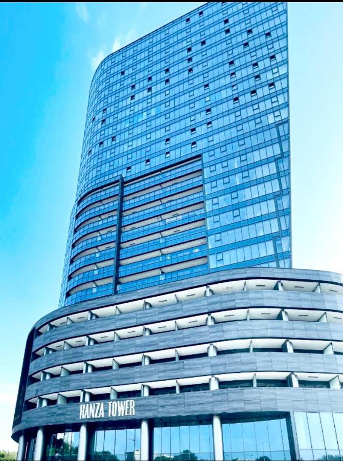 Ferienwohnung Hanza Tower De Lux Black Stettin Exterior foto